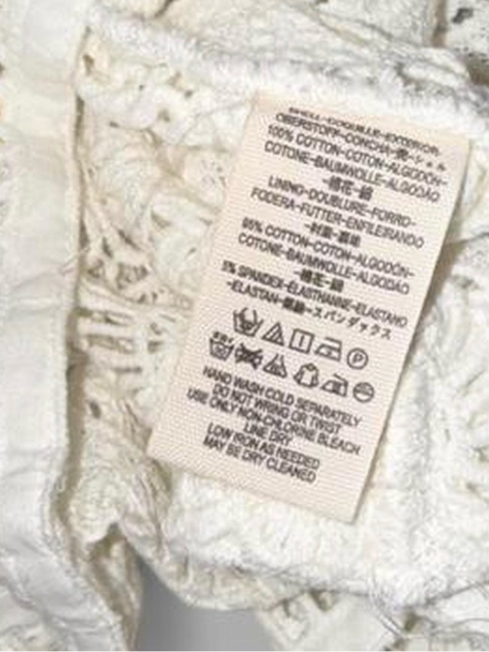 Free People White Lace Women’s Top. Size XS. 100% Cotton. May be worn strapless. - Picture 5 of 7
